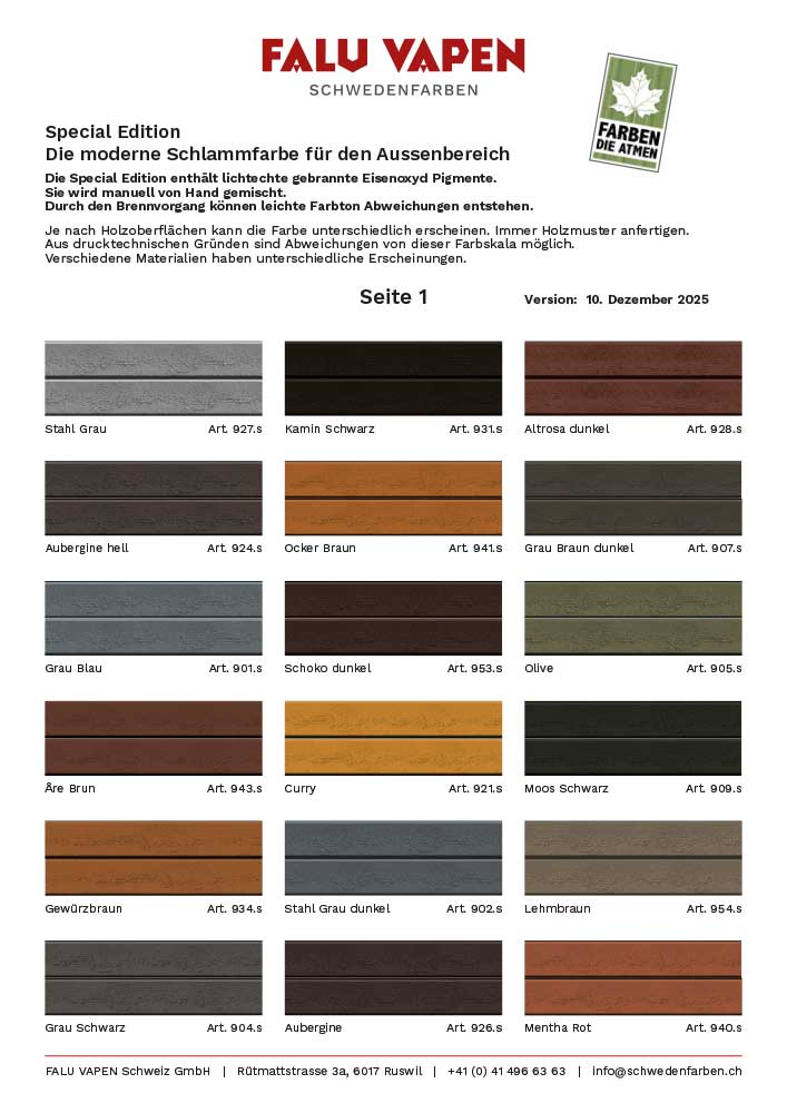 Farbkarte Special Edition